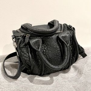 Alexander Wang Black Pebbled Leather Mini Rockie Satchel